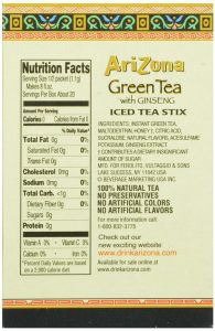 Arizona Green Tea Nutritional Value