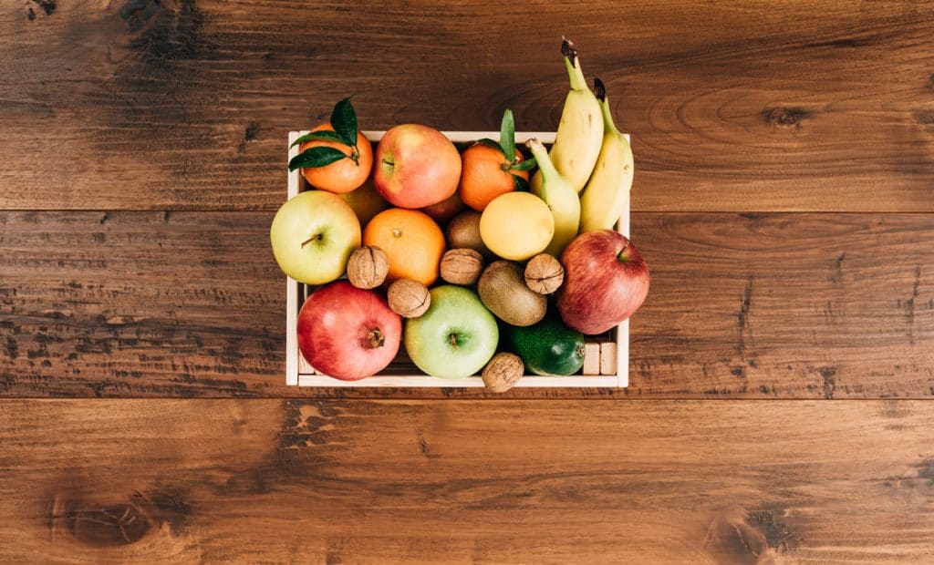 Fresh Tasty Fruit In A Wooden Crate